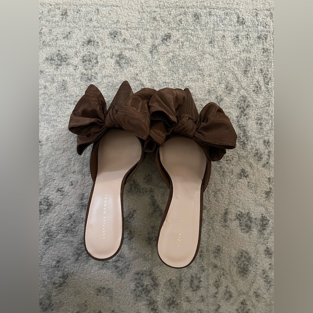 Loeffler Randall Brown Bow Mules